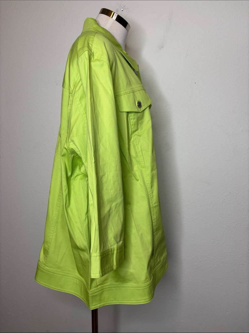 CJ Banks Lime Green Button-Front Jacket - Picture 7 of 8